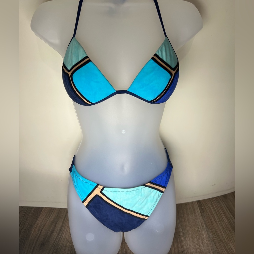 Womens Gottex Blue 2 Pc Bikini Swimsuit 8